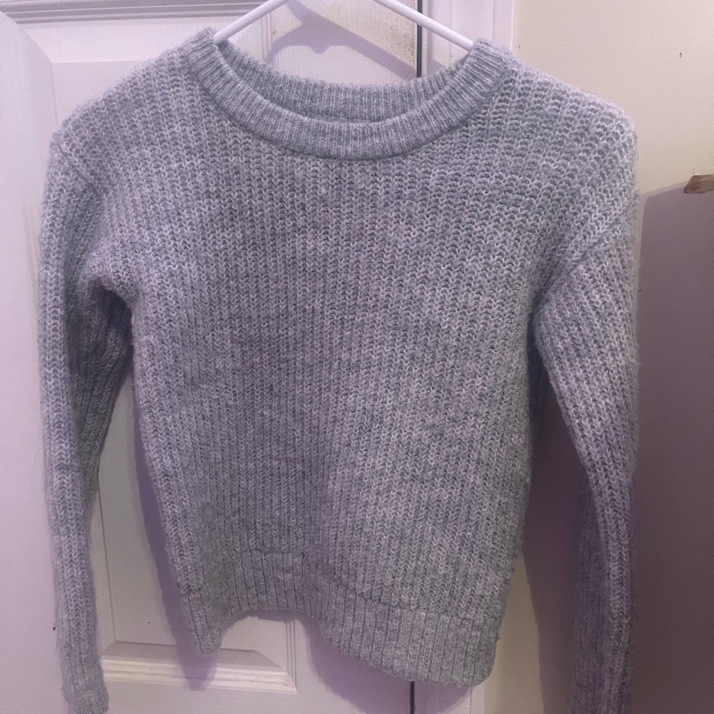 Gray knitted sweater